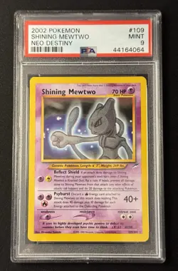 Pokemon Neo Destiny Shining Mewtwo #109 Unlimited Holo PSA 9 - Image 1