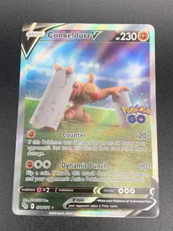 Conkeldurr V 074/078 Alternate Art Ultra Rare Pokemon Go NM 2022 - Image 1