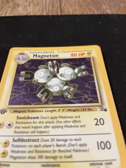 Pokemon Magneton 11/62 Base Set 1st Edition Holo Rare Wizards 1999 80HP - Image 2