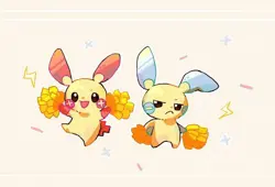 Pokemon anime pok mon plusle minun fanart Pad Gaming Mat Desk - Image 1
