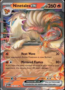 Ninetales ex (Scarlet & Violet 151) 038/165 MEW EN Holo Double Rare Pokemon NM - Image 1