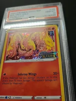 💎 PSA 10 2022 Black Star Promo Brilliant Stars Pre Release #185 Moltres Holo - Image 2