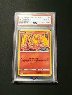 💎 PSA 10 2022 Black Star Promo Brilliant Stars Pre Release #185 Moltres Holo - Image 4