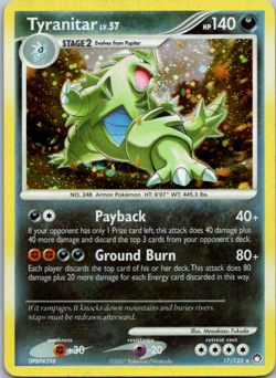 Tyranitar Lv. 57 17/123 Rare Holo Mysterious Treasures Pokemon TCG - Image 1