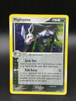 Mightyena 12/107 HOLO RARE Pokemon EX Deoxys NM 2005 TCG Era - Image 1