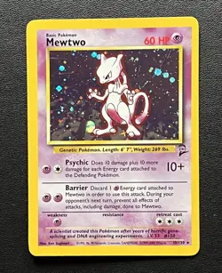 Mewtwo 10/130 Base Set 2 Holo Rare Pokemon 2000 - MP - Image 1