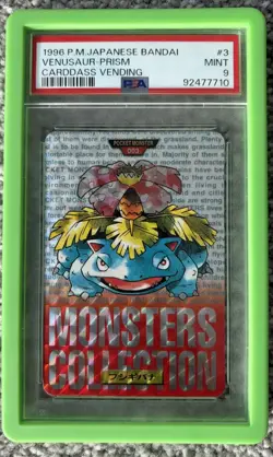 1996 Pokemon Bandai Carddass - Venusaur Red Prism #3 - PSA 9 - Image 1