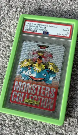 1996 Pokemon Bandai Carddass - Venusaur Red Prism #3 - PSA 9 - Image 3