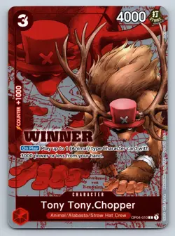 One Piece Tony Tony Chopper OP04-010 Winner Pack 2024 Promotion Card NM - Image 1