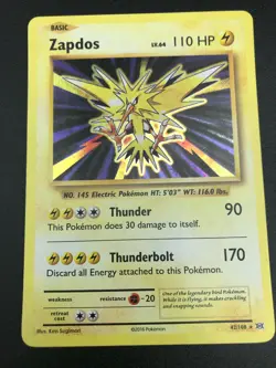 Zapdos HOLO RARE 42/108 Pokemon TCG XY Evolutions Card NM Shiny foil 2016 - Image 1
