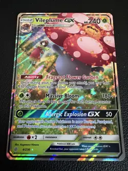 Pokemon Vileplume GX #4 TCG Sun & Moon Cosmic Eclipse Holo Ultra Rare Card 4/236 - Image 1