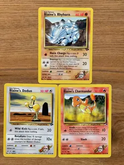 Pokemon Gym Heroes - Blaine's Collection - 3 Card Lot - Vintage 1999 WOTC - Image 1