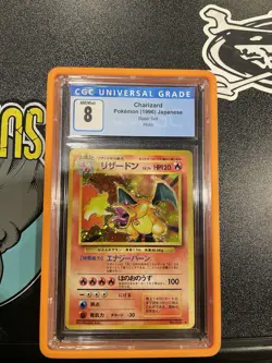 CGC 8 Charizard Holo Rare Japanese Base Set 1996 Pokemon Card #6 - Image 1