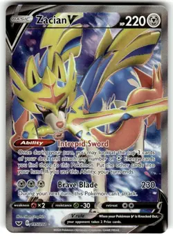 Zacian V 195/202 Sword & Shield NM Full Art Ultra Rare Pokemon Card - Image 1