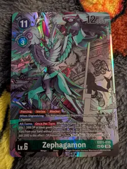 Bandai Digimon Zephagamon EX-11 EX11-035 Foil Mega 12000 DP Magic Knight Card - Image 1