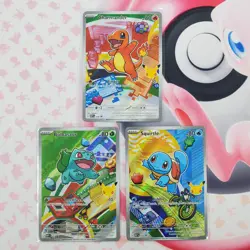 Charmander 038 + Squirtle 039 + Bulbasaur 037 - First Partner Pokemon Cards L265 - Image 1