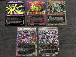 MTG TMNT 5-Card Lot - Shredder's Technique #232, Raphael #199 Borderless - Image 1