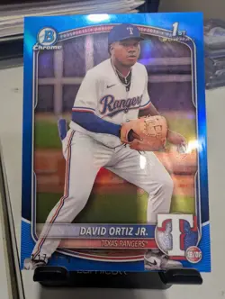 2025 Bowman Chrome David Ortiz Jr True Blue /150 SP 1st Bowman #BCP-29 Texas - Image 1