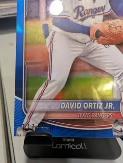 2025 Bowman Chrome David Ortiz Jr True Blue /150 SP 1st Bowman #BCP-29 Texas - Image 2
