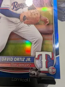 2025 Bowman Chrome David Ortiz Jr True Blue /150 SP 1st Bowman #BCP-29 Texas - Image 3