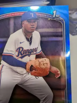 2025 Bowman Chrome David Ortiz Jr True Blue /150 SP 1st Bowman #BCP-29 Texas - Image 4