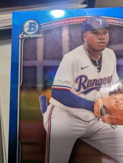 2025 Bowman Chrome David Ortiz Jr True Blue /150 SP 1st Bowman #BCP-29 Texas - Image 5