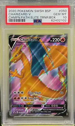 PSA 10 GEM MINT Pokemon Charizard V Champions Path Elite Trainer Box SWSH050 - Image 1