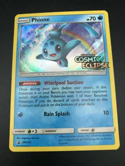 Phione SM220 Prerelease Promo SM Cosmic Eclipse HOLO Rare NM Pokemon 2019 - Image 1