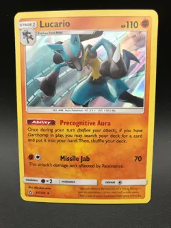 Lucario HOLO RARE SM Ultra Prism 67/156 NM Pokemon 2018 - Image 1