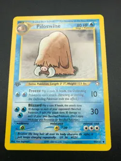 Piloswine 1st Edition 44/111 Neo Genesis Pokemon TCG Card NM 2000 - Image 1
