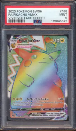 2020 POKEMON VIVID VOLTAGE PIKACHU VMAX FULL ART #168 SECRET RARE PSA 9! - Image 1
