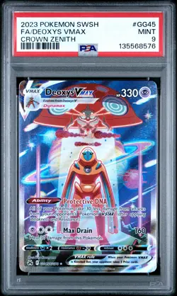 2023 POKEMON SWORD & SHIELD CROWN ZENITH #GG45 FULL ART/DEOXYS VMAX PSA 9 - Image 1