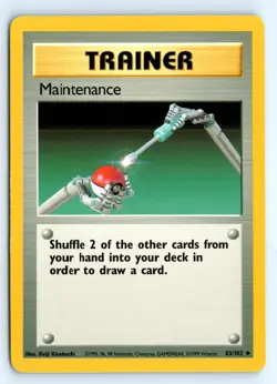 Pokemon Maintenance #083/102 Base Set tcg Uncommon LP - Image 1
