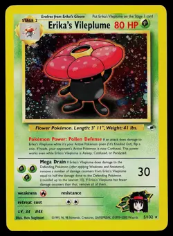 Pokemon Card - Erika's Vileplume Gym Heroes 5/132 Holo Unlimited Holo Rare - Image 1