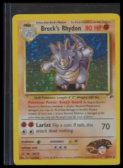 Pokemon TCG Gym Heroes 2/132 Brock's Rhydon LP - Image 1