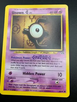 Unown E 67/75 Common Pokemon Neo Discovery Unlimited WOTC NM 2001 - Image 1