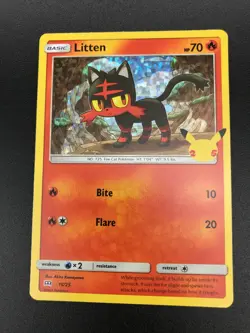 Litten HOLO RARE 15/25 McDonalds 25th Anniversary Pokemon SWSH Promo NM 2021 - Image 1