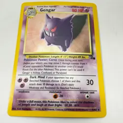 Pokemon Gengar 5/62 Holo Rare Fossil Set Unlimited EN - Image 1