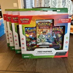 Pokemon TCG: First Partner Illustration Collection—Series 1 Sealed Lot Of 4 - Image 1