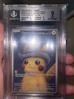 2023 Pokemon SVP EN x Van Gogh #085 Pikachu with Grey Felt Hat Bgs 9 MINT - Image 2