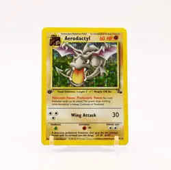 Aerodactyl - 1/62 Fossil 1st Edition Holo Rare Pokemon - LP/MP - Image 1
