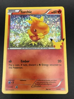 Torchic 11/25 HOLO RARE McDonalds 25th Anniversary Pokemon SWSH Promo NM 2021 - Image 1
