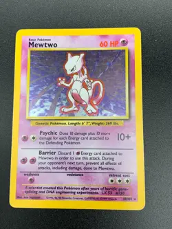 Mewtwo - 10/102 - Holo Rare Base Set Unlimited Pokemon 1999 Nm - LP - Image 1