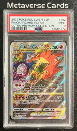2022 Pokemon SWSH Black Star Promos Charizard VST Full Art #SWSH262 PSA 9 - Image 1