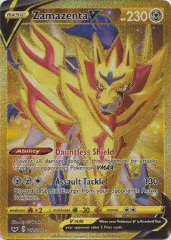 1x Zamazenta V - 212/202 - Secret Rare Lightly Played Pokemon SWSH01 - Sword and - Image 1