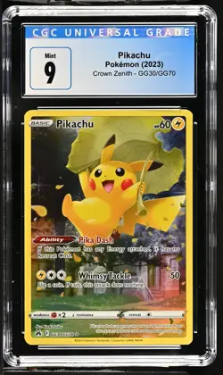 Pokemon TCG Pikachu GG30/GG70 CGC 9 MINT Crown Zenith Galarian Gallery - Image 1