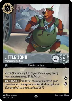 Disney Lorcana TCG Into the Inklands - Little John - Resourceful Outlaw 178/204 - Image 1