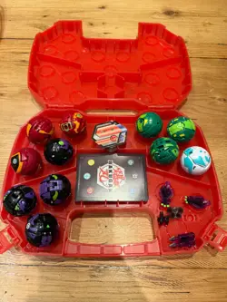 Bakugan Battle Brawlers Bundle with Red Carry Case - Inc Cards And Battle Pieces - Image 1
