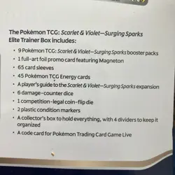 Pokemon TCG Scarlet & Violet Surging Sparks Pokemon Sealed Elite Trainer Box ETB - Image 4