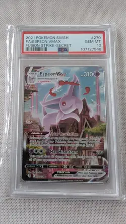 Espeon VMAX #270/264 Fusion Strike PSA 10 Gem Mint Pokemon - Image 1